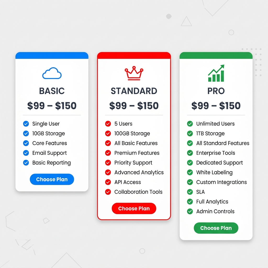 ShopKey Pro pricing tiers comparison for auto repair shop management software, showing monthly cost ranges on a clean diagram